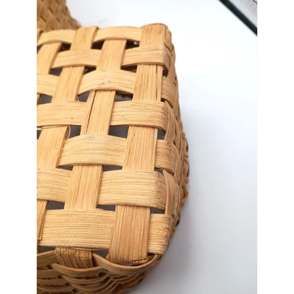 Vintage Heart Shaped Woven Basket Nova Scotia Mi'Kmaq Indigenous Artisan Made